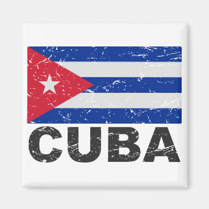 Cuba Vintage Flag Magnet