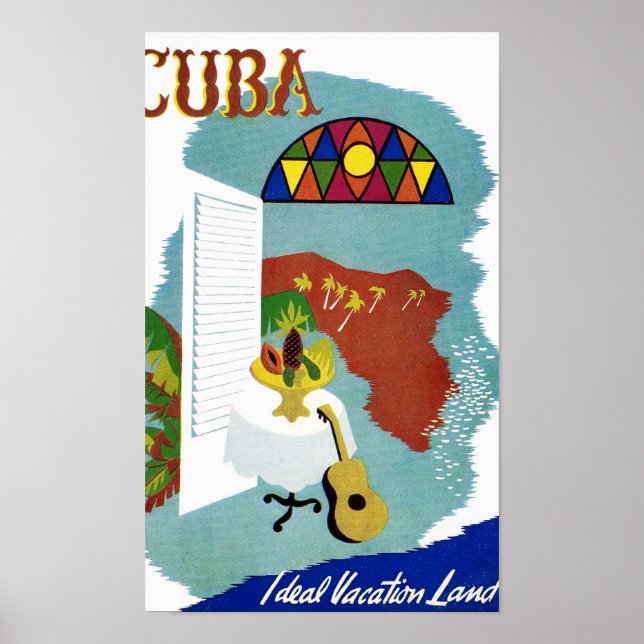 Cuba Vintage Racing Poster Restored (Front)