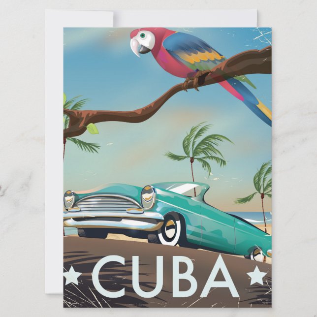 Cuba vintage retro Travel print (Front)