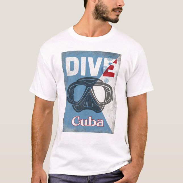 Cuba Vintage Scuba Diving Mask T-Shirt (Front)