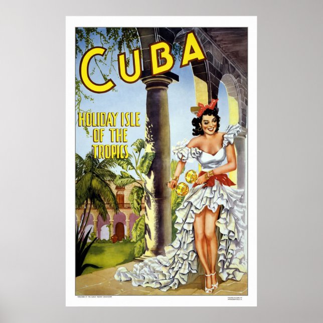 Cuba Vintage Travel Poster (Front)