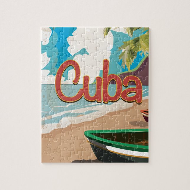 Cuba Vintage Travel Poster Jigsaw Puzzle (Vertical)