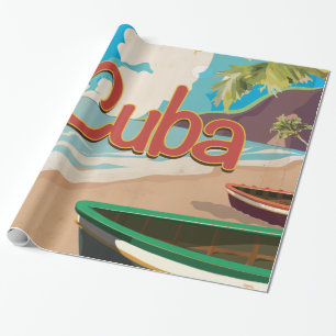 Cuba Vintage Travel Poster Wrapping Paper