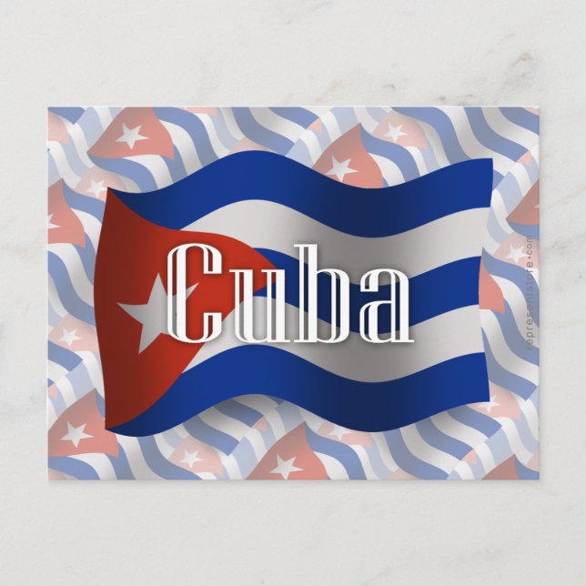 Cuba Waving Flag Postcard (Front)