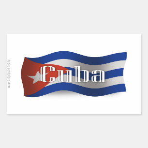 Cuba Waving Flag Rectangular Sticker