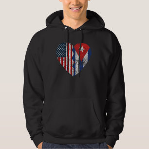 Cuban American Flags Heart United States Cuba Root Hoodie