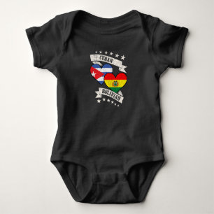 Cuban Bolivian Heart Flags Cuba Bolivia Baby Bodysuit