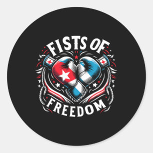 Cuban Boxing Fists Of Freedom Pride Classic Round Sticker