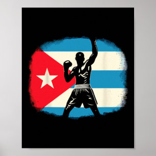 Cuban Boxing Power With Flag Pride Poster