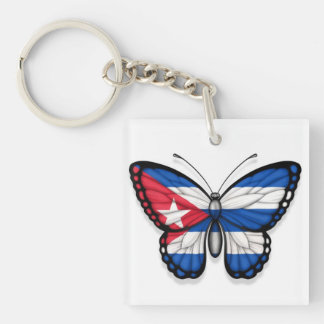 Cuban Butterfly Flag Key Ring