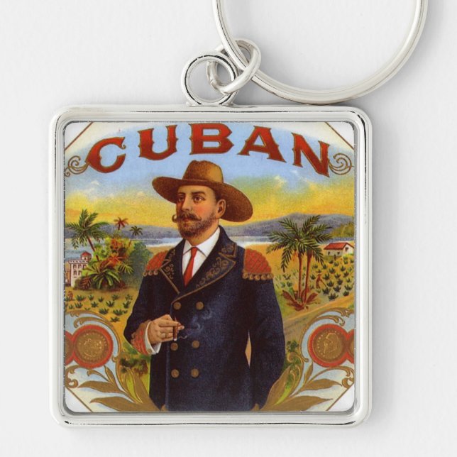 CUBAN CIGAR BOX DESIGN  KEY CHAIN (Front)