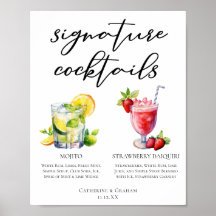 Cuban Cocktails Mojito Strawberry Daiquiri Menu