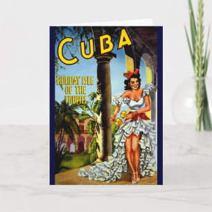 Cuban Dancer Vintage Travel Card
