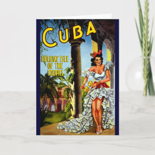Cuban Dancer Vintage Travel Card