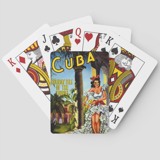 Cuban Dancer Vintage Travel Playing Cards (Back)