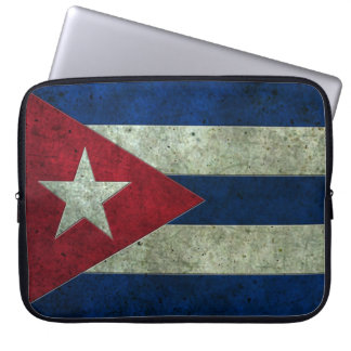 Cuban Flag Aged Steel Effect Laptop Sleeve