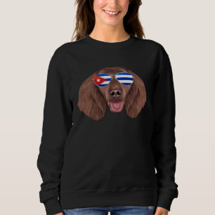 Cuban Flag American Water Spaniel Dog Cuba Pocket Sweatshirt
