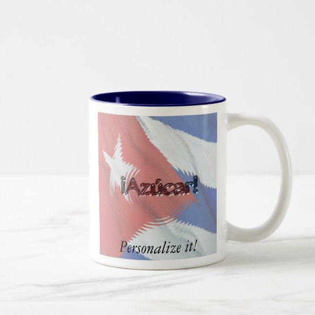 Cuban Flag - Azucar! Personalise it! Two-Tone Coffee Mug (Right)