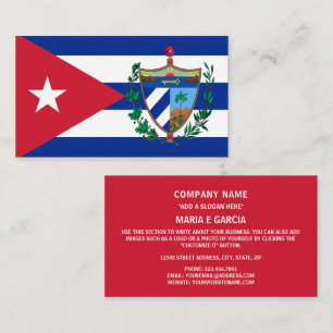 Cuban Flag & Coat of Arms, Flag of Cuba Business Card