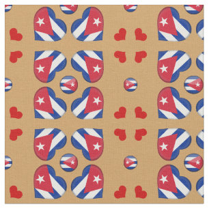 Cuban Flag & Cuba Heart fashion Fabric
