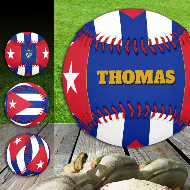 Cuban Flag, Cuba, Monogram / Baseball Balls (Creator Uploaded)