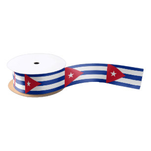 Cuban Flag & Cuba travel, holiday/sports Satin Ribbon