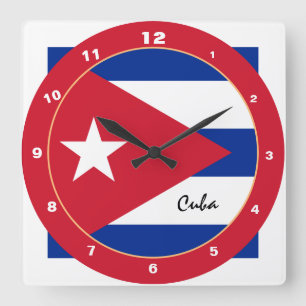 Cuban Flag & Cuba trendy fashion /design clock