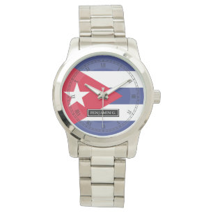 Cuban Flag Custom Name Watch