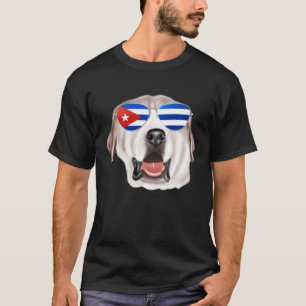 Cuban Flag Great Pyrenee Dog Cuba Pocket T-Shirt