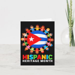Cuban Flag Hispanic Heritage Month Cuba Boy Girl K Card
