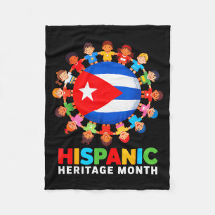Cuban Flag Hispanic Heritage Month Cuba Boy Girl K Fleece Blanket