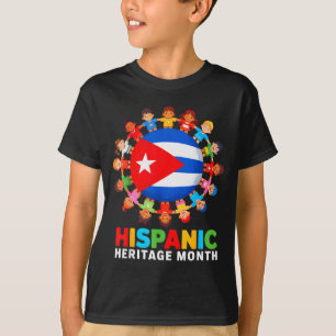 Cuban Flag Hispanic Heritage Month Cuba Boy Girl K T-Shirt