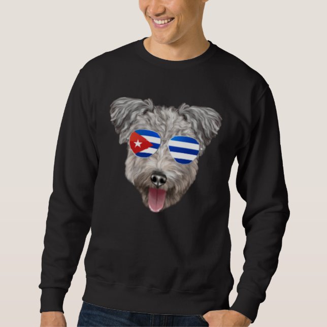 Cuban Flag Pumi Dog Cuba Pocket Sweatshirt (Front)