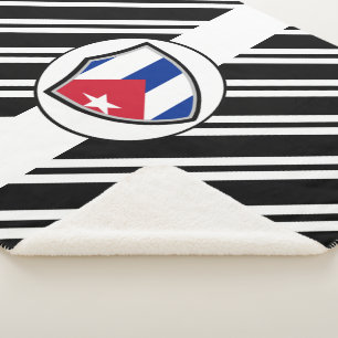 Cuban flag sherpa blanket