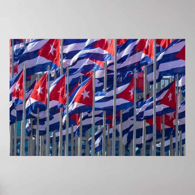 Cuban flags, Habana, Cuba Poster (Front)