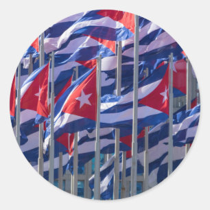 Cuban flags, Havana, Cuba Classic Round Sticker