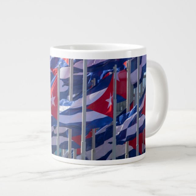Cuban flags, Havana, Cuba Large Coffee Mug (Front Right)