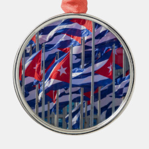 Cuban flags, Havana, Cuba Metal Tree Decoration