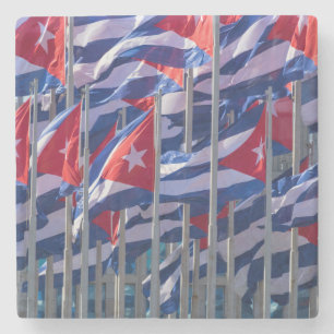 Cuban flags, Havana, Cuba Stone Coaster
