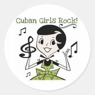 Cuban Girls Rock Classic Round Sticker