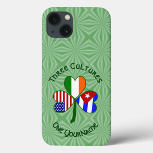 Cuban Irish USA Flags Shamrock Personalised  iPhone 13 Case