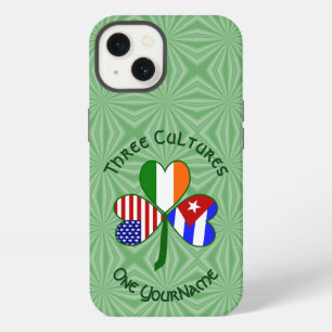 Cuban Irish USA Flags Shamrock Personalised iPhone 13 Case