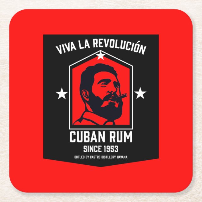 Cuban Libre Rum Drinkers Revolution  Square Paper Coaster (Front)