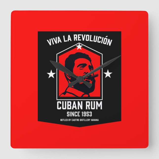 Cuban Libre Rum Drinkers Revolution  Square Wall Clock (Front)