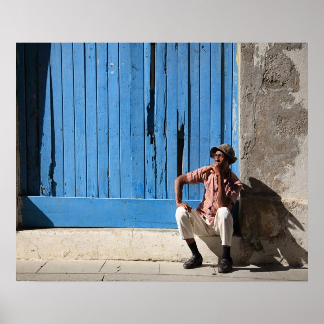 Cuban man and his cigar poster (Front)
