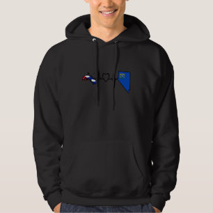 Cuban Nevada Flag   Cuba Heartbeat Hoodie