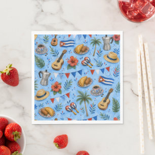Cuban Party Pattern Lunch Napkin