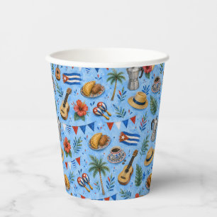 Cuban Party Pattern Paper Cups