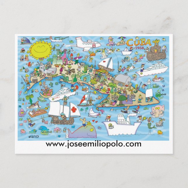 Cuban postcard, www.joseemiliopolo.com postcard (Front)