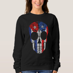 Cuban Puerto Rican Sugar Skull Cuba Puerto Rico Fl Sweatshirt